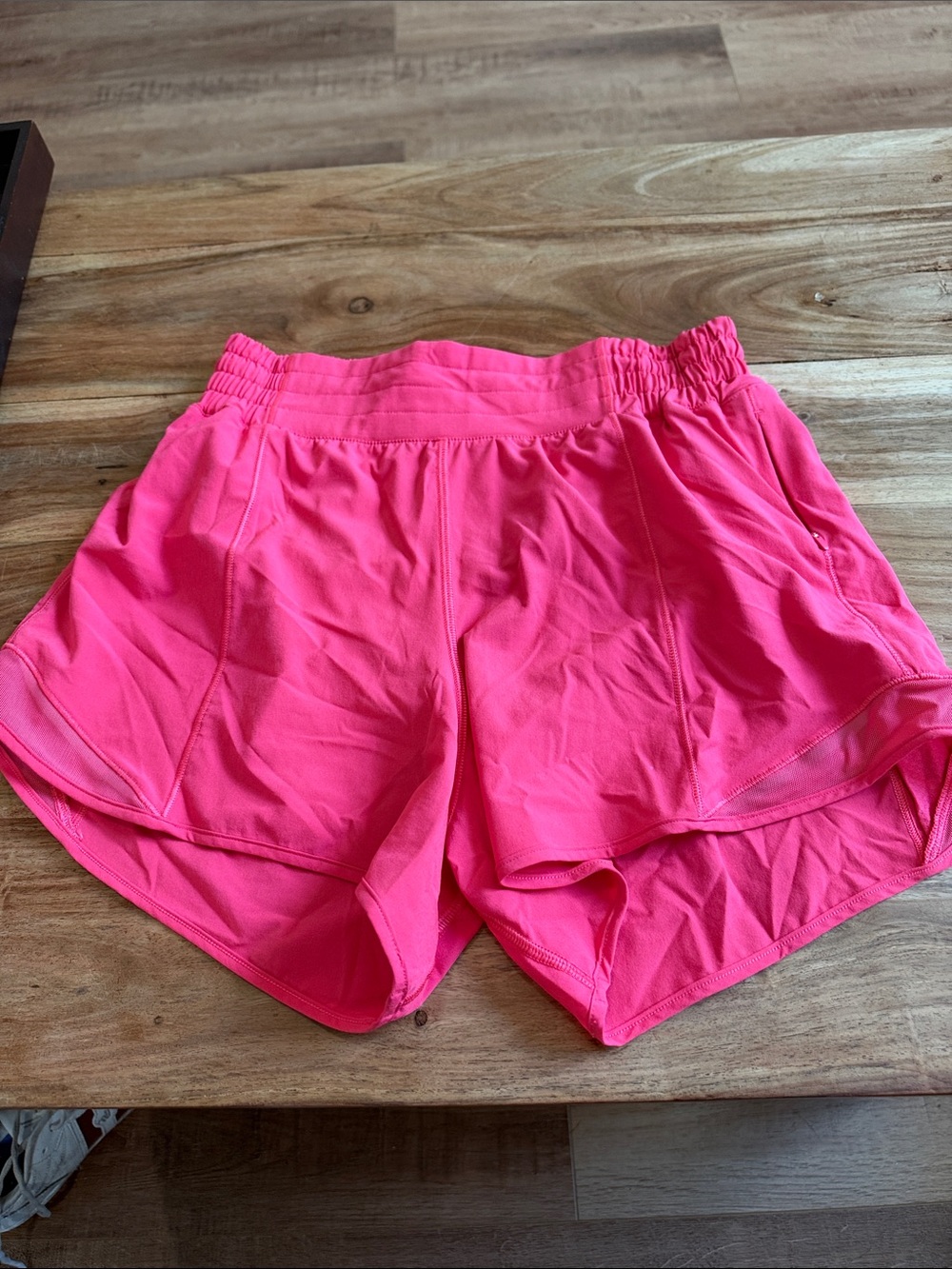 lululemon athletica Neon Pink Running Shorts with Elastic Waist